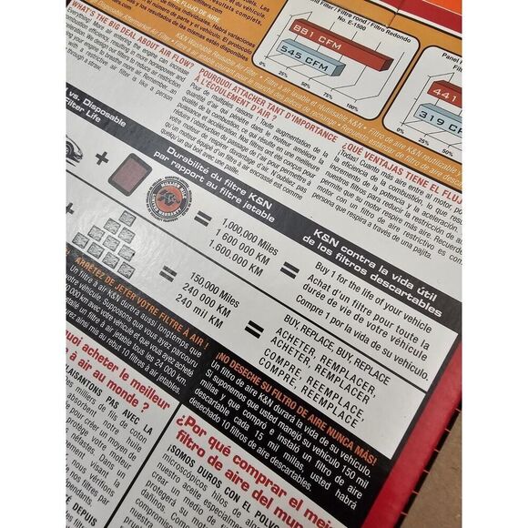 2 K&N Engine Air filter 1997-2003 MERCEDES BENZ CLK430, CLK55, E55, C43, 33-2183 - Picture 8 of 16